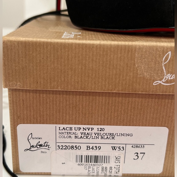 Christian Louboutin Lace Up NVP Suede Peep-Toe Pumps - Picture 12 of 13